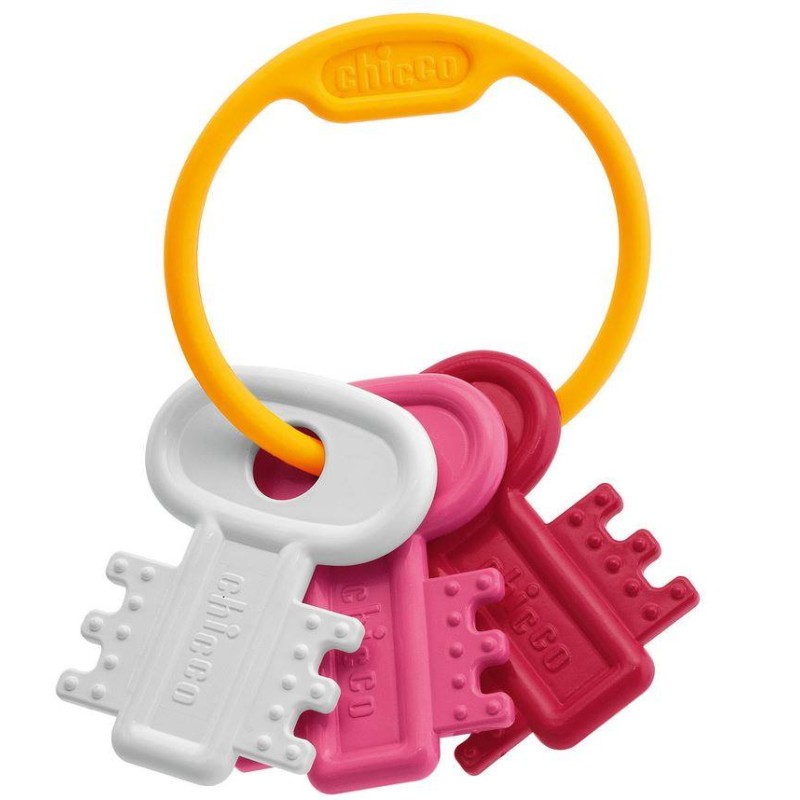 CHICCO Teething Key Ring Pink 3m+ | CHICCO | Online Φαρμακείο
