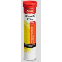 LANES Vitamin C 135mg 20 Αναβράζουσες Tabs Lemon | Κρυολόγημα - Αγορά Online