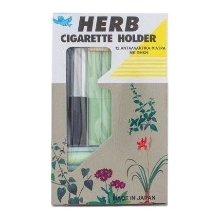 HERB Cigarette Holder Ασημί 12τμχ + Θήκη | Υγεία - Αγορά Online
