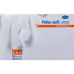 Peha-Soft Vinyl Powderfree Εξεταστικά Γάντια Βινυλίου Χωρίς Πούδρα Large 100 Τεμάχια