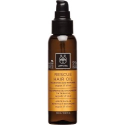 Apivita Rescue Hair Oil Nourishing and Repairing, Λάδι Θρέψης & Επανόρθωσης για τα Μαλλιά με Aργκάν & Ελιά 100ml