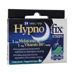 Uni-Pharma Hypno Fix Strips Συμπλήρωμα διατροφής με μελατονίνη, 24 ταινίες