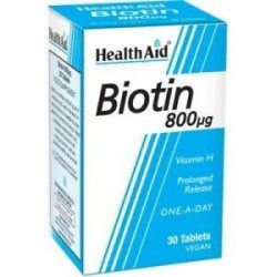 Health Aid ΒΙΟΤΙΝ Vitamin H 800mg, 30 ταμπλέτες βραδείας αποδέσμευσης