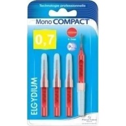 Elgydium Clinic Mono Compact Κόκκινα 0.7 Μεσοδόντια Βουρτσάκια 4Τμχ.