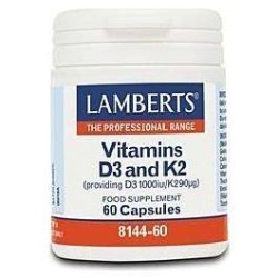 LAMBERTS Vitamin D3 1000iu & K2 90µg 60Caps | Βιταμίνες Α-Ζ - Αγορά Online