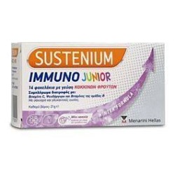 Menarini Hellas Sustenium Immuno Junior Συμπλήρωμα Διατροφής με Γεύση Κόκκινων Φρούτων 14Φακ. | Βιταμίνες Α-Ζ - Αγορά Online