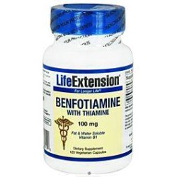 LIFE EXTENSION Benfotiamine With Thiamine 100mg 120caps | Βιταμίνες Α-Ζ - Αγορά Online