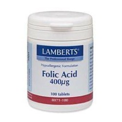 LAMBERTS Folic Acid 400mcg 100tabs | Βιταμίνες Α-Ζ - Αγορά Online