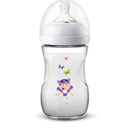 Philips Avent SCF070/22 Natural 1m+ Μπιμπερό Ιπποπόταμος με Θηλή Αργής Ροής, 260ml | Philips | Online Φαρμακείο
