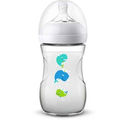 Philips Avent SCF070/23 Natural 1m+ Μπιμπερό Φάλαινα με Θηλή Αργής Ροής, 260ml | Philips | Online Φαρμακείο
