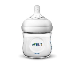 Philips Avent SCF030/17 Natural Πλαστικό Μπιμπερό για Φυσικό Τάισμα με Θηλή Ροής για Νεογνά, Διάφανο Χρώμα, 120ml | Philips | On