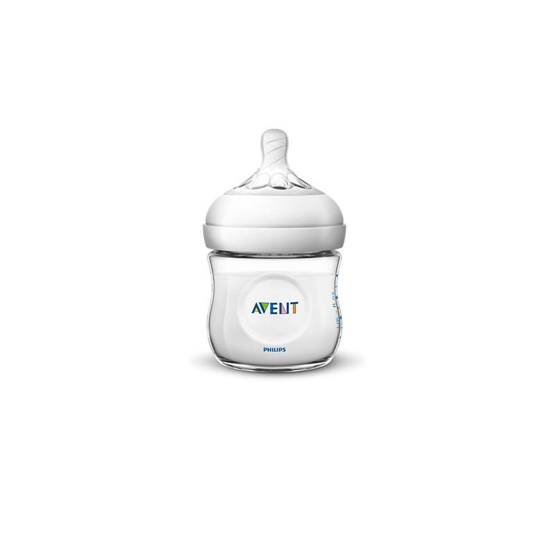 Philips Avent SCF030/17 Natural Πλαστικό Μπιμπερό για Φυσικό Τάισμα με Θηλή Ροής για Νεογνά, Διάφανο Χρώμα, 120ml | Philips | On