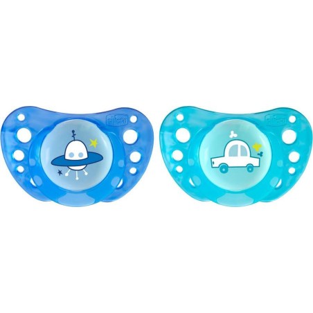 Chicco Physio Air 16-36m+ Ορθοδοντική Πιπίλα Σιλικόνης Σιελ, 2 τεμάχια | Chicco | Online Φαρμακείο
