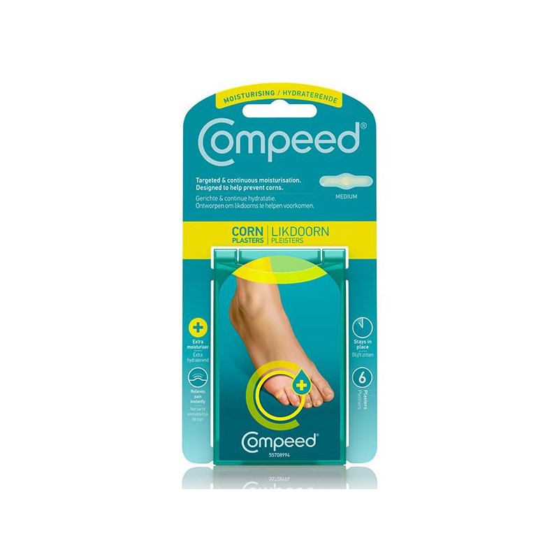 Compeed Corn Plasters Ενυδατικά Μεσαία Επιθέματα για Κάλους, 6 τεμάχια