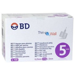 BD Thin Wall Αποστειρωμένες Βελόνες για Πένες Ινσουλίνης 31G 0,25 x 5mm 100τεμ. | Συσκεύες - Αναλώσιμα - Αγορά Online