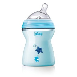 Chicco Natural Feeling Πλαστικό Μπιμπερό Σιέλ Μέτριας Ροής για 2m+ με Θηλή Σιλικόνης, 250ml | Chicco | Online Φαρμακείο