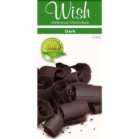 Wish Delicious Chocolate Dark Stevia Σοκολάτα Υγείας με Στέβια, 50 gr - Σκόνη | Αθλητικά Συμπληρώματα