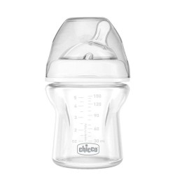 Chicco Natural Feeling Γυάλινο Μπιμπερό για 0m+ με Θηλή Σιλικόνης, 150ml