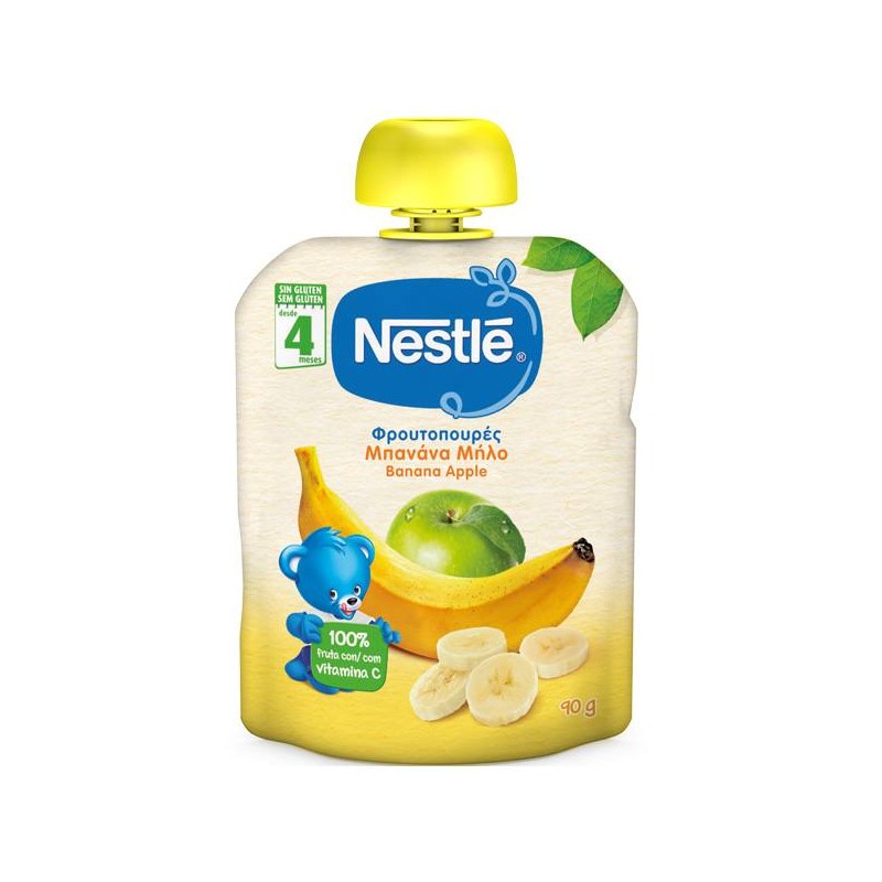 Nestle Φρουτοπουρές Μπανάνα & Μήλο, 90g