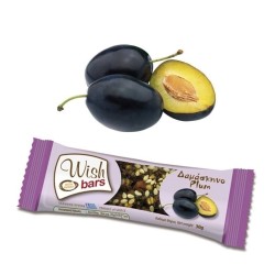 Wish Bars Plum Μπάρα Δημητριακών με Γεύση Δαμάσκηνο, 25 gr - Συμπλήρωμα | Αθλητικά Συμπληρώματα