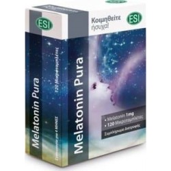ESI Melatonin Pura 1mg Συμπλήρωμα Διατροφής για την Αντιμετώπιση της Αϋπνίας & του Jet Lag, 120microtabs | Εξειδικευμένες Φόρμου