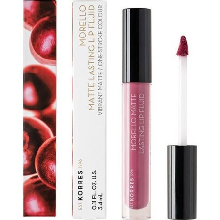 Korres Morello Matte Lasting Lip Fluid 72 Blueberry Popsicle Υγρό Κραγιόν Μεγάλης Διάρκειας με Ματ Αποτέλεσμα, 3,4ml