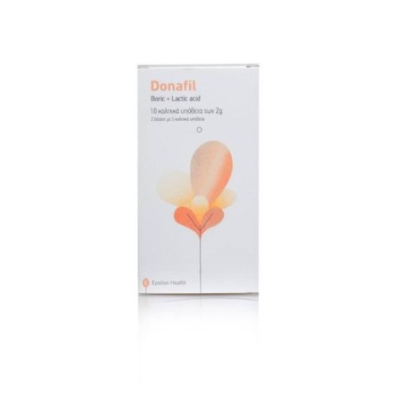 Epsilon Health Donafil Boric + Lactic acid Κολπικά Υπόθετα 2g, 10τμχ | Χωρίς Ντροπή - Αγορά Online