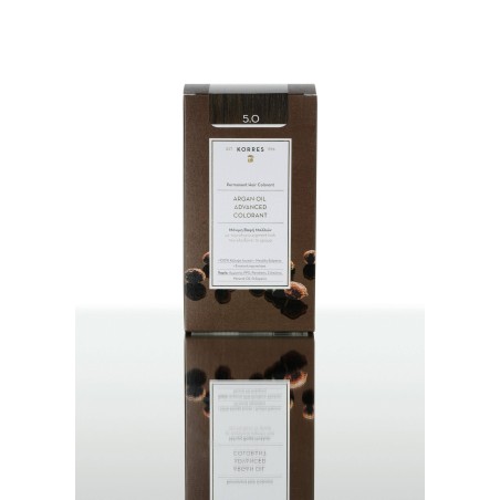 Korres Argan Oil Advanced Colorant 5.0 Καστανό Ανοιχτό Φυσικό Μόνιμη Βαφή Μαλλιών με Τεχνολογία Pigment Lock που κλειδώνει το Χρ