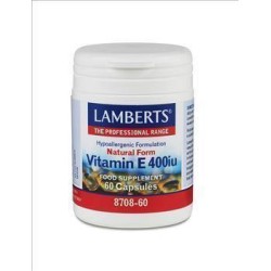 Lamberts Vitamin E 400 iu Natural form, 60 caps | Εξειδικευμένες Φόρμουλες - Αγορά Online