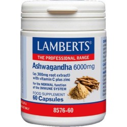 Lamberts Ashwagandha 6000mg Συμπλήρωμα Διατροφή Ασβαγκάντα για Ενίσχυση του Ανοσοποιητικού, 60 caps | Εξειδικευμένες Φόρμουλες -