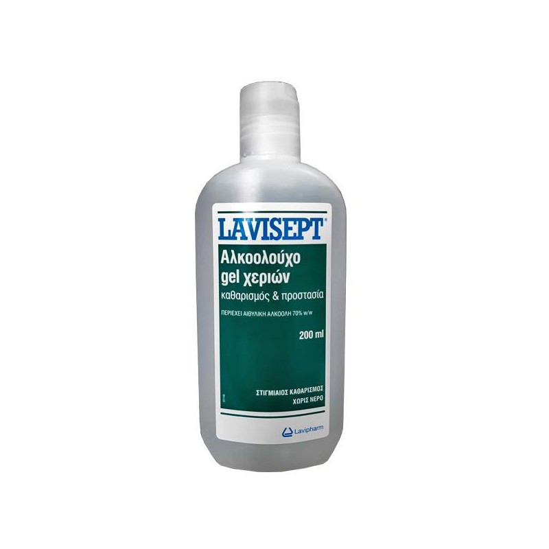 Lavipharm Lavisept Αλκοολούχο Αντισηπτικό Τζέλ Χεριών 70 Βαθμών, 200ml