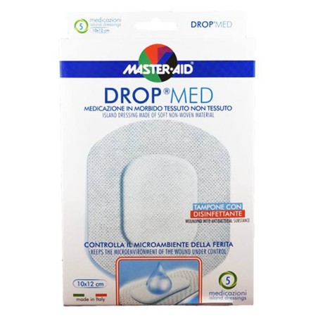 Masteraid Drop Med Αυτοκόλλητες Ατικολλητικές Γάζες 10x12cm (5,5x7,2), 5 τεμάχια | Πρώτες Βοήθειες - Αγορά Online