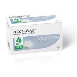 Accu chek Accu-Fine 0.23mm (32G) x 4mm Αποστειρωμένες Βελόνες για πένα Ινσουλίνης, 100τμχ | Συσκεύες - Αναλώσιμα - Αγορά Online