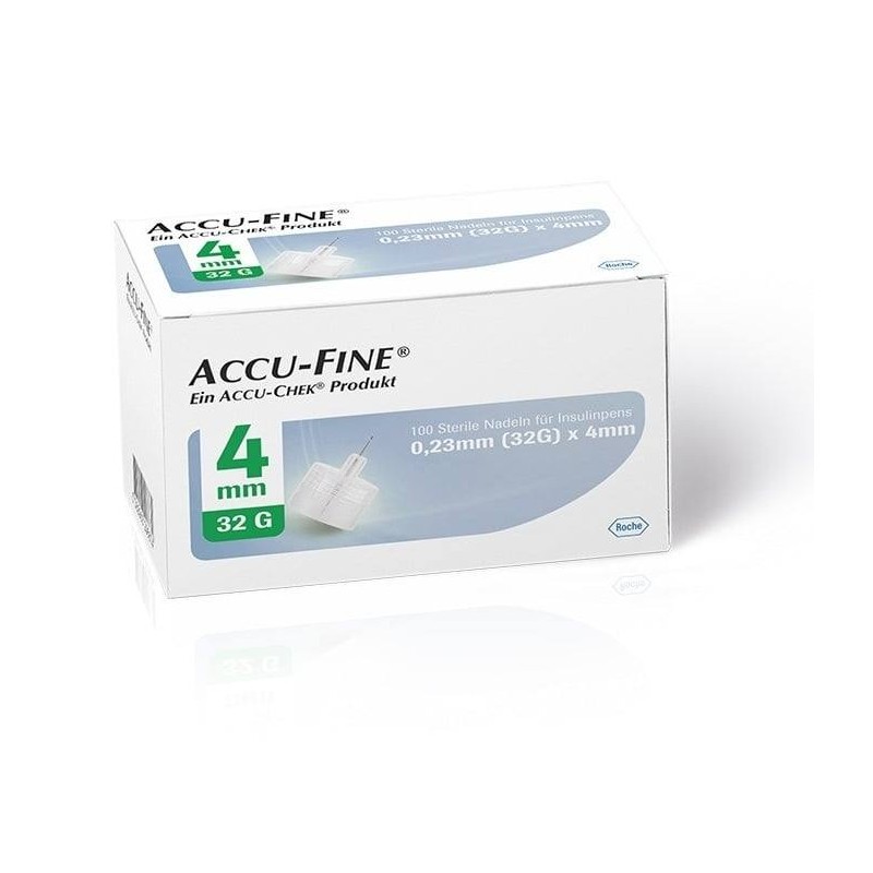 Accu chek Accu-Fine 0.23mm (32G) x 4mm Αποστειρωμένες Βελόνες για πένα Ινσουλίνης, 100τμχ | Συσκεύες - Αναλώσιμα - Αγορά Online