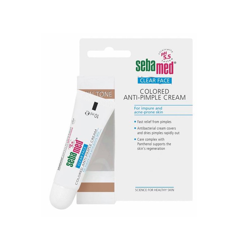 Sebamed Clear Face Colored Anti-pimple Cream Κρέμα με Χρώμα για Σπυράκια και Ατέλειες της Ακμής, 10ml