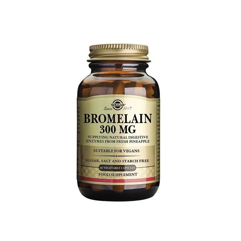 Solgar Bromelain 300mg Βρομελαΐνη Φυσικό Πεπτικό Ένζυμο Που Βοηθά Στην Βελτίωση Της Πέψης, 60 veg.caps | Γενικά - Αγορά Online