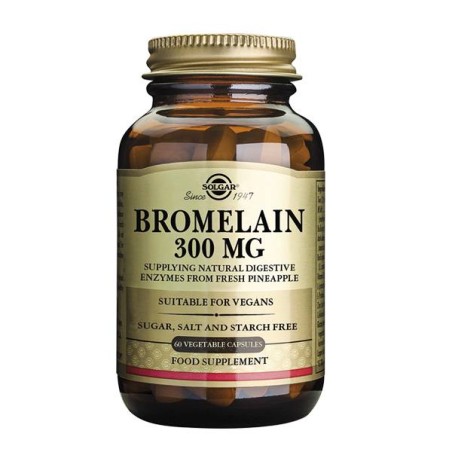 Solgar Bromelain 300mg Βρομελαΐνη Φυσικό Πεπτικό Ένζυμο Που Βοηθά Στην Βελτίωση Της Πέψης, 60 veg.caps | Γενικά - Αγορά Online