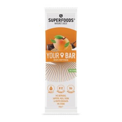 Superfoods Your Bar Βερίκοκο Μπάρα Υπερτροφών με Βερίκοκο, Χαρούπι, Μέλι, Ταχίνι & Μαύρη Σοκολάτα με Στέβια, 45gr - Συμπλήρωμα |