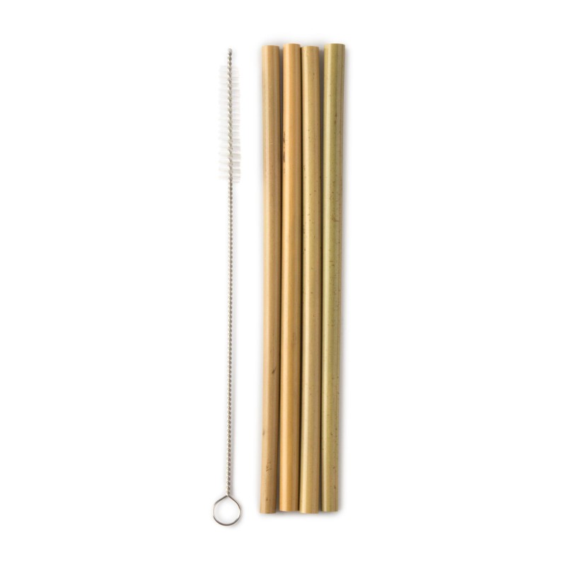 The Humble Co. Bamboo Straws Καλαμάκια Μπαμπού & Βουρτσάκι Καθαρισμού, 4 τεμάχια - Συμπλήρωμα | Αθλητικά Συμπληρώματα