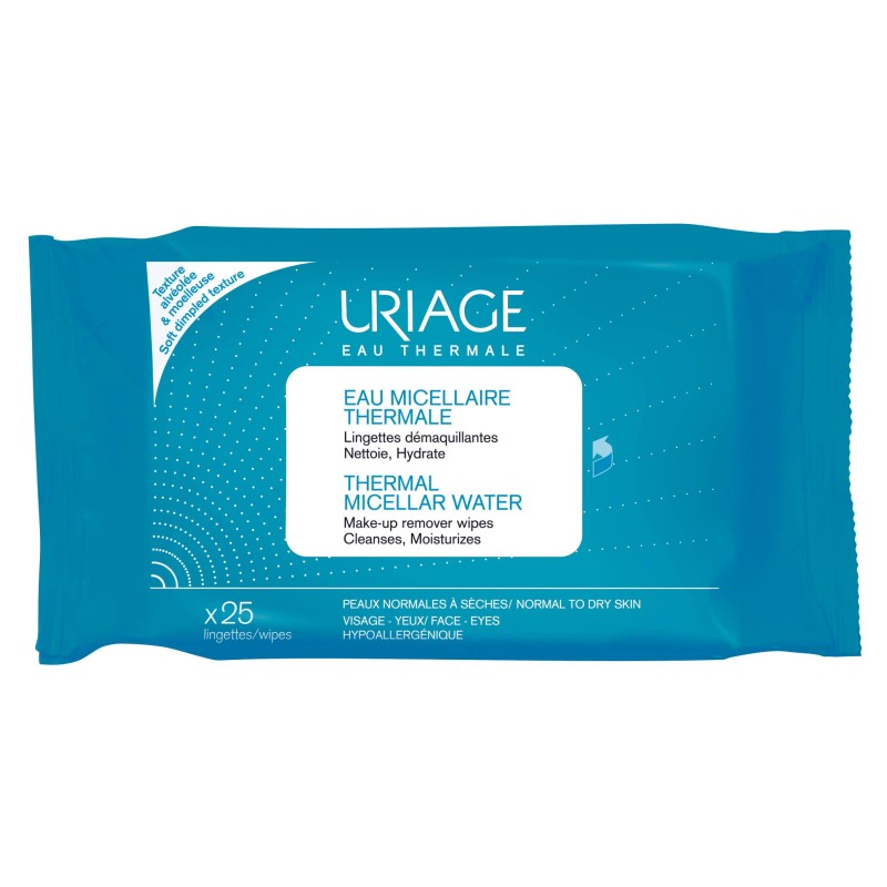 Uriage Eau Micellaire Thermale Wipes Μαντηλάκια για την αφαίρεση του Make Up, 25 τεμάχια