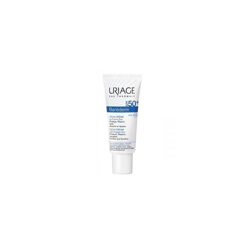 Uriage Bariederm SPF50+ Cica-Cream with Cu-Zn Αναπλαστική και Επανορθωτική Κρέμα Προσώπου και Σώματος με Αντιηλιακή Προστασία, 4