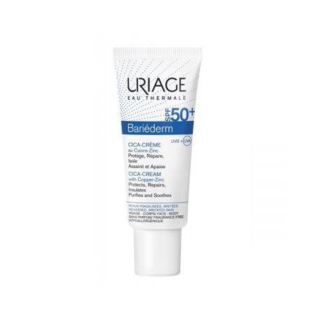 Uriage Bariederm SPF50+ Cica-Cream with Cu-Zn Αναπλαστική και Επανορθωτική Κρέμα Προσώπου και Σώματος με Αντιηλιακή Προστασία, 4