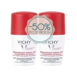 Vichy Deodorant Resist Roll On 72hrs Αποσμητικό για την Έντονη Εφίδρωση -50% ΕΚΠΤΩΣΗ ΣΤΟ 2ο ΠΡΟΪΟΝ, 2 x 50ml