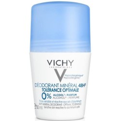 Vichy Deodorant Mineral 48H Roll On Tolerance Optimale Αποσμητικό Χωρίς Άλατα Αλουμινίου & Aλκοόλη, Χωρίς Άρωμα για Ευαίσθητη & 