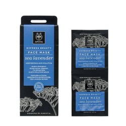 Apivita Express Beauty Face Mask Sea Lavender Μάσκα Προσώπου για Ενυδάτωση & Anti-pollution Δράση, 2x8ml