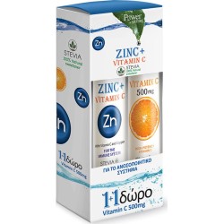 Power Health Zinc & Vitamin C Stevia 20 αναβράζοντα δισκία & Vitamin C 500mg 20 αναβράζοντα δισκία Λεμόνι
