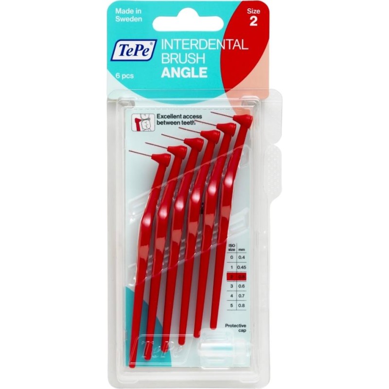 TePe Angle Μέγεθος 2 0.5mm 6τμχ Κόκκινο