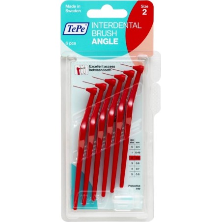 TePe Angle Μέγεθος 2 0.5mm 6τμχ Κόκκινο