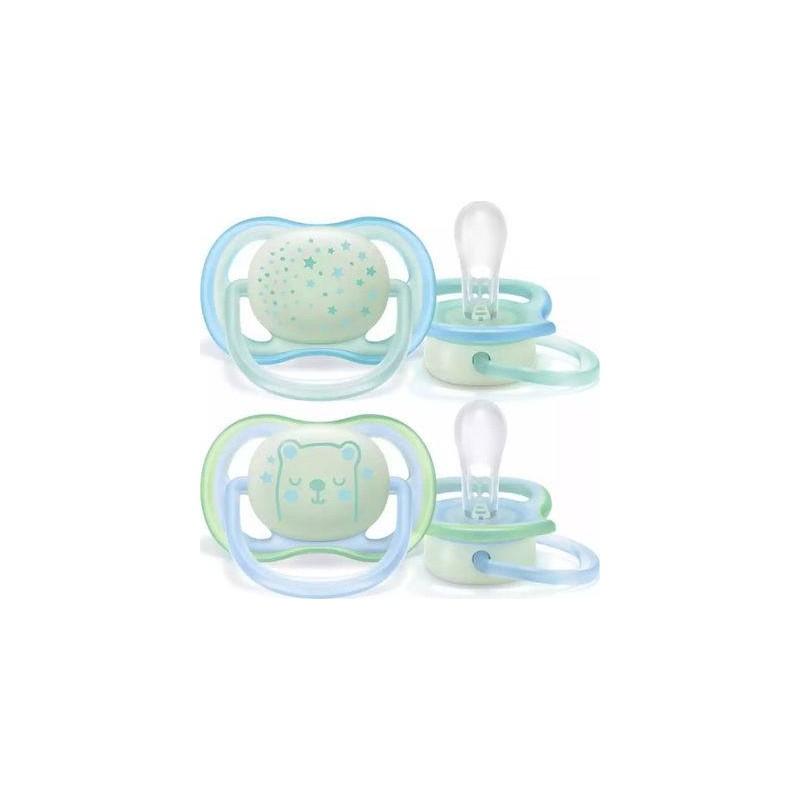 Philips Avent SCF376/11 Ultra Air Night Ορθοδοντική Πιπίλα Νυχτός Σιλικόνης 0-6m
