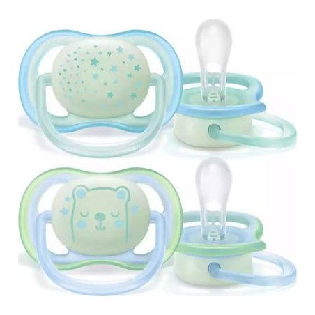 Philips Avent SCF376/11 Ultra Air Night Ορθοδοντική Πιπίλα Νυχτός Σιλικόνης 0-6m